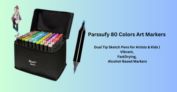 Parssufy 80 Colors Art Markers – Dual Tip Sketch Pens for Artists & Kids